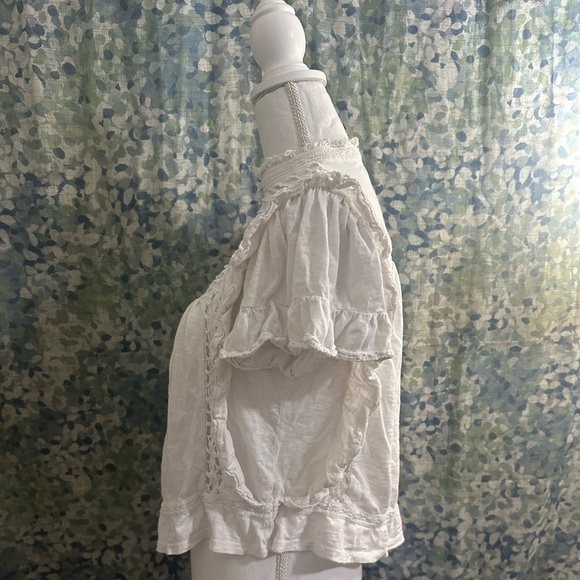 Free People Ruffled Embroidered Boho Top - Picture 3 of 5